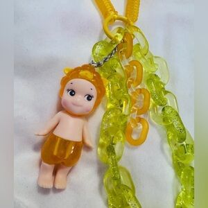 🤍Sold🤍 Sonny Angel orange sheep keychain with crystal candy chain